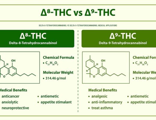 8-THC vs 9-THC, Delta 8 Tetrahydrocannabinol vs Delta 9 Tetrahyd